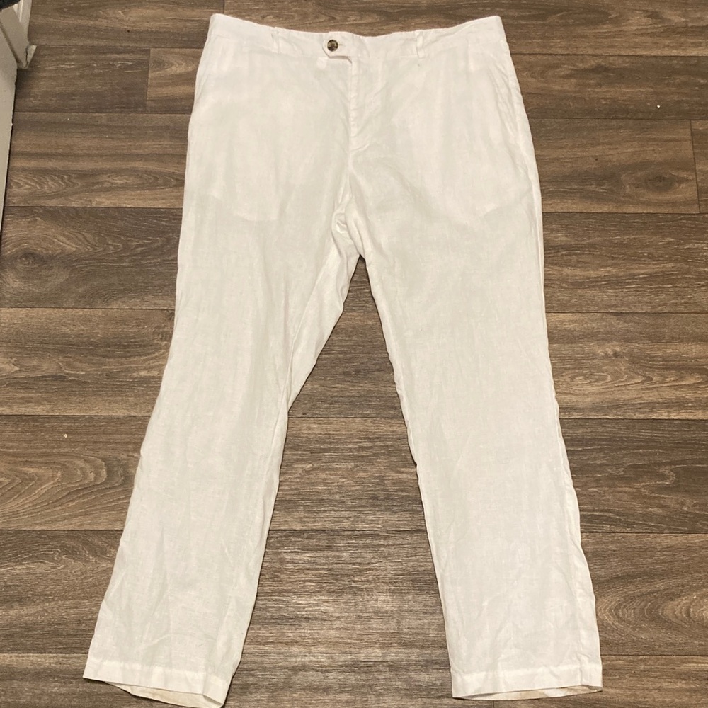 Mens Club Room White Linen Blend Chinos pants size 36z32